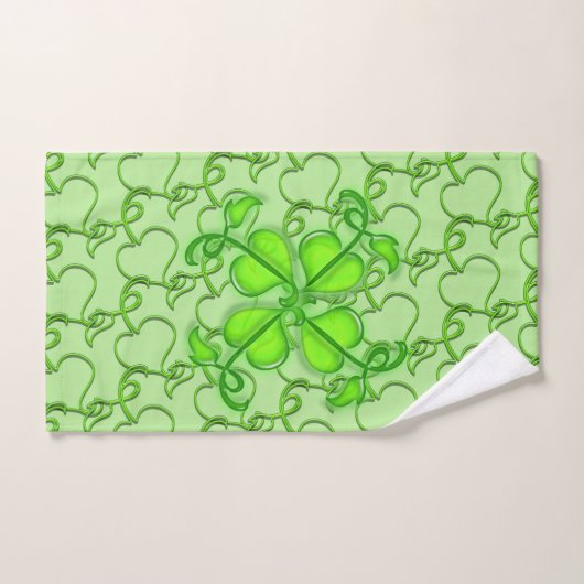 Handdoekset - Ivy Leaves met Monogram Bad Handdoek (Handdoek)