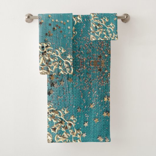 Handdoekset met glittergem mandala bad handdoek (Insitu)