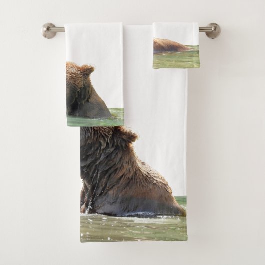 Handdoekset met grizzly beren en cubs bad handdoek (Insitu)