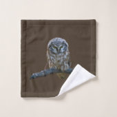 Handdoekset met uil bad handdoek (Wasdoekje)