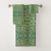 Handdoekset - pauwenveren bad handdoek (Insitu)