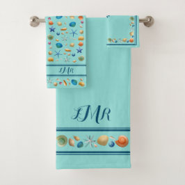 Handdoekset voor Shells & Stripes Bath Bad Handdoek