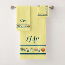 Handdoekset voor Shells & Stripes Bath Bad Handdoek