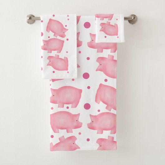 Handdoekset voor varkens en poka-dots bad handdoek (Insitu)