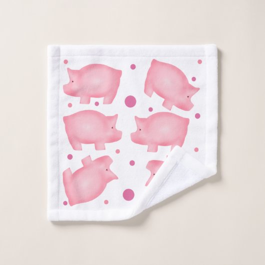 Handdoekset voor varkens en poka-dots bad handdoek (Wasdoekje)