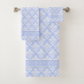 Handdoekset - Wedgewood Blue Damask Bad Handdoek (Insitu)