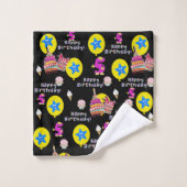 Handdoeksets, #5 Happy 5th Birthday Black Bad Handdoek (Wasdoekje)