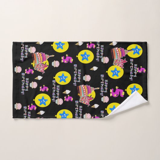 Handdoeksets, #5 Happy 5th Birthday Black Bad Handdoek (Handdoek)