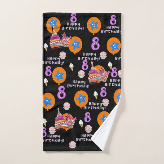 Handdoeksets, #8 Happy 8th Birthday Bad Handdoek (Handdoek)