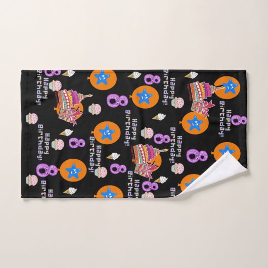 Handdoeksets, #8 Happy 8th Birthday Bad Handdoek (Handdoek)