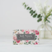  handdragende bloemen visitekaartje (Staand voorkant)