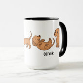 Handdrawn Red Dachshund Dog Custom Cute Mok (Voorkant rechts)