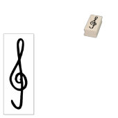 handdrawn treble clef rubberstempel (Gestempeld)