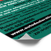 Handdruk ontwerp, Auto Dealership Adverteren Poster (Hoek)