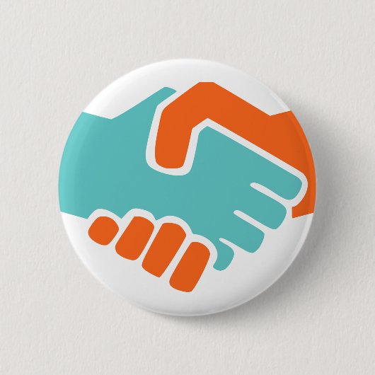 Handdruk samen ronde button 5,7 cm (Voorkant)