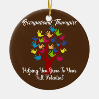 Handdrukstructuur voor cute beroepsmatige therapie keramisch ornament