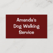 HANDEL, DOG WALKING. VISITEKAARTJE (Achterkant)
