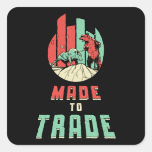 Handelaar op de aandelenmarkt Investeerder Beer Bu Vierkante Sticker