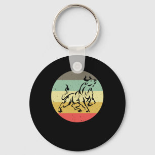 Handelaar op de aandelenmarkt met terugwerkende k sleutelhanger