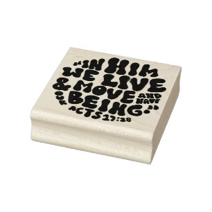 Handelingen 17:28 Bijbelvers Handschrift Typografi Rubberstempel