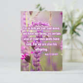 Handelingen 17:28 KJV Bijbel Verse Pic Groet Kaart (Staand voorkant)