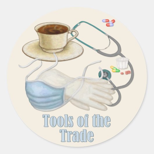 Handelsinstrumenten Ronde Sticker (Voorkant)