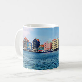 Handelskade Waterfront Willemstad, Curacao Stad Koffiemok