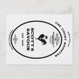 Handelsmerk, de eigenwijze haan, aanpasbaar feestdagenkaart