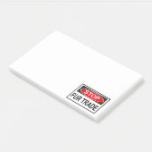 Handelsmerk stoppen rood post-it® notes (Schuin)