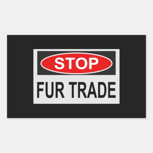 Handelsmerk stoppen rood rechthoekige sticker (Voorkant)