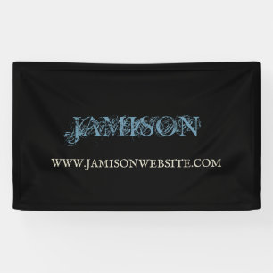 Handelsnaam Blauw en zwart Chic Artsy Spandoek