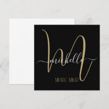 handelsnaam elegant zwart goudmonogram initiaal
