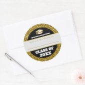 Handelsnaam goud en zwarte reünie ronde sticker (Envelop)