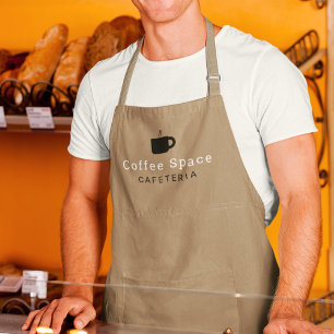 Handelsnaam logo merk aangepast bruin schort