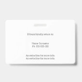 Handelspersoneel Foto ID QR Code Black White Badge (Achterkant)