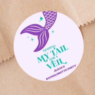 Handelsstaart Voor Sluier Zeemeermin Bachelorette Ronde Sticker