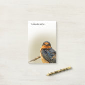 Handelsstadia met verbluffende Barn Swallow Songbi Post-it® Notes (Op bureau)