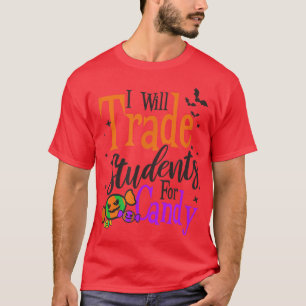 Handelsstudenten voor Snoep Design Halloween leraa T-shirt