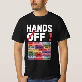 Handen af van anti-Trump-antitrafiekontwerp T-shirt