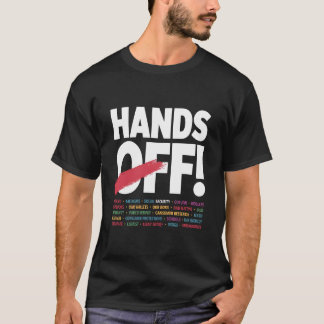 Handen af van anti-Trump-antitrafiekontwerp T-shirt