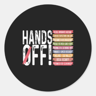 Handen af van de protesten Mannen vrouwen Ronde Sticker
