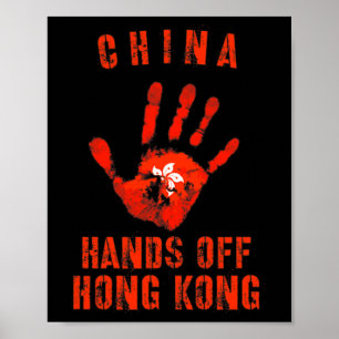 Handen af van Hong Kong China-protest verzet zich  Poster