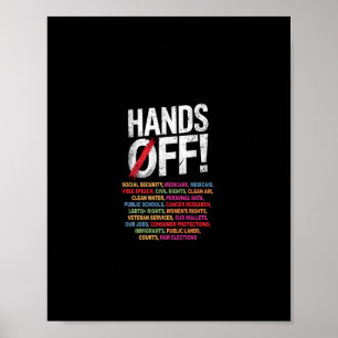 Handen af van mijn sociale zekerheid 2025 protest poster