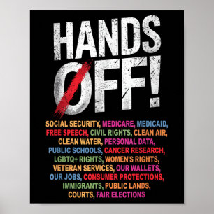 Handen af van mijn sociale zekerheid 2025 protest poster