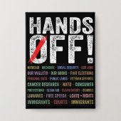 Handen af van protest button (Voorkant)