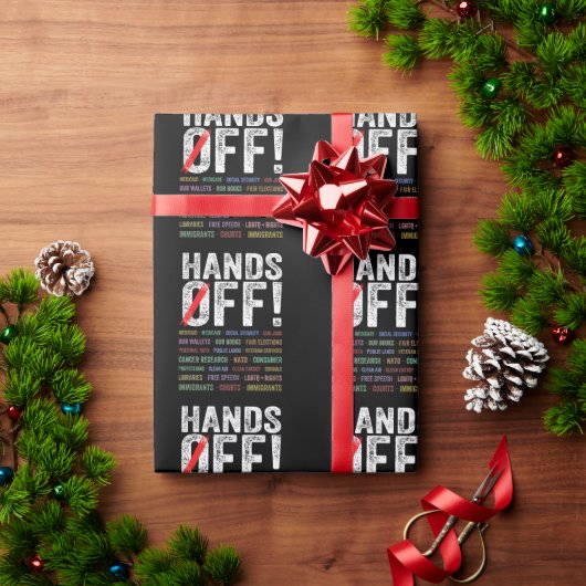 Handen af van protest cadeaupapier (Feestdagen Geschenken)