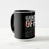 Handen af van protest mok (Voorkant links)