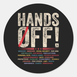 Handen af van protest - onprecedented acties - han ronde sticker