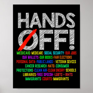 Handen af van protest sociale zekerheid en Medicar Poster