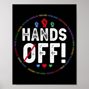 Handen af van protest sociale zekerheid en Medicar Poster